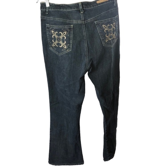 Jeanswear Cosmopolitan Denim Jeans High Rise Flare Leg Women 14 Dark Blue - Picture 5 of 9